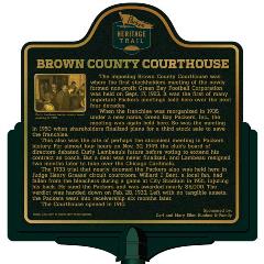 Packers Heritage Trail marker for the Brown County Courthouse. 