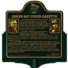 Packers Heritage Trail Marker for the Green Bay Press Gazette offices. 