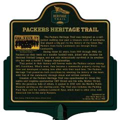 Packers Heritage Trail marker for the Packers Heritage trail. 